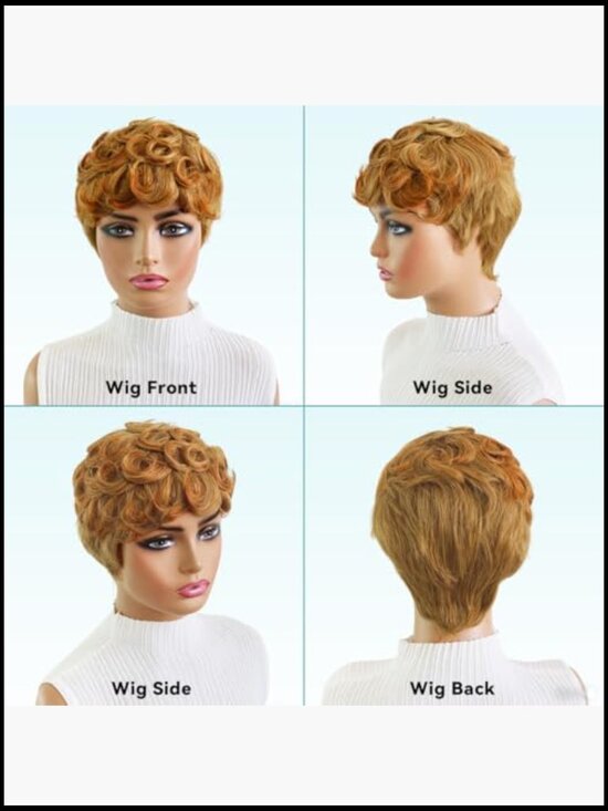 Short Pixie Cut Wig Human Hair Wear And Go Glueless 180% Density Preplucked